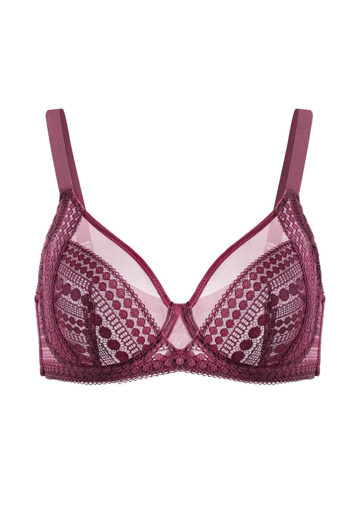 Heroine Polka Dot Sexy Lace Unlined Bra - HSIA