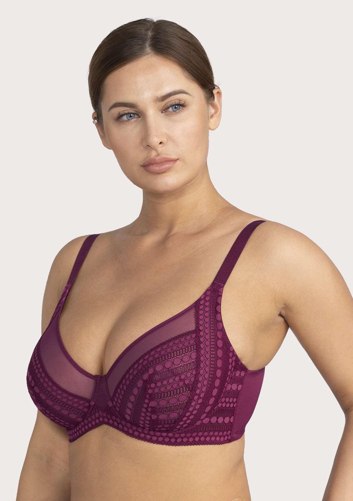 Heroine Polka Dot Sexy Lace Unlined Bra - HSIA