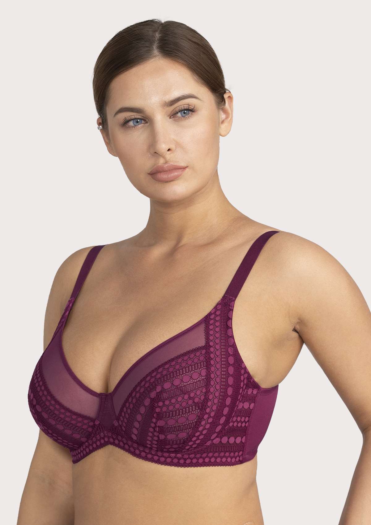 Heroine Polka Dot Sexy Lace Unlined Bra - HSIA