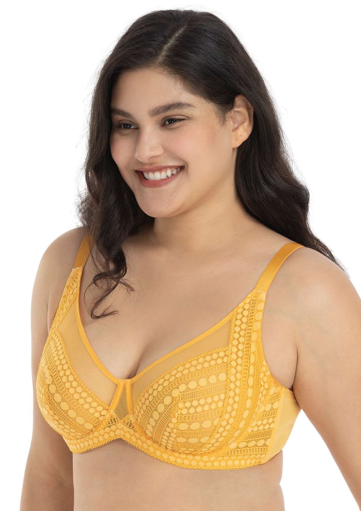 Heroine Polka Dot Sexy Lace Unlined Bra - HSIA