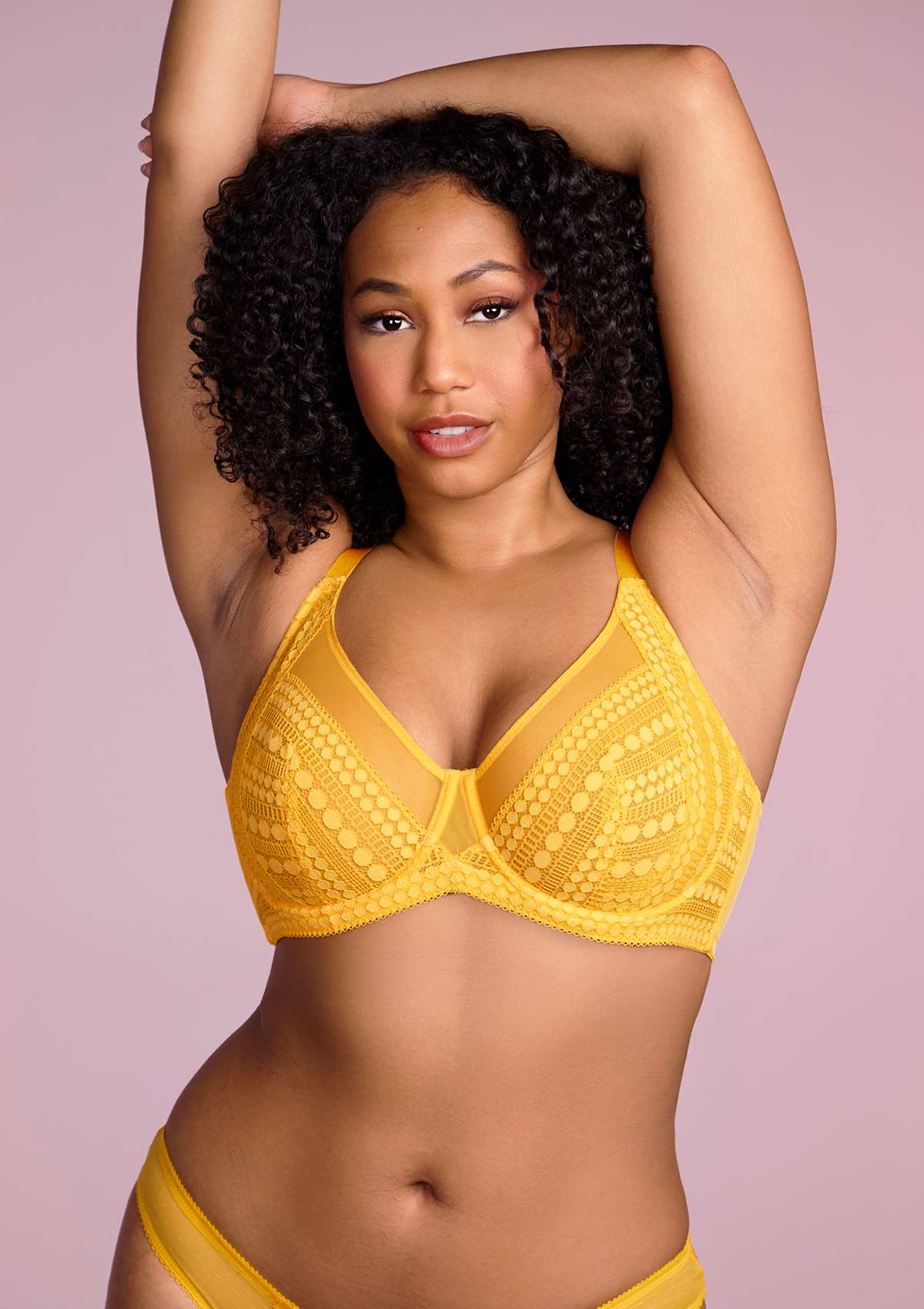 Heroine Polka Dot Sexy Lace Unlined Bra - HSIA