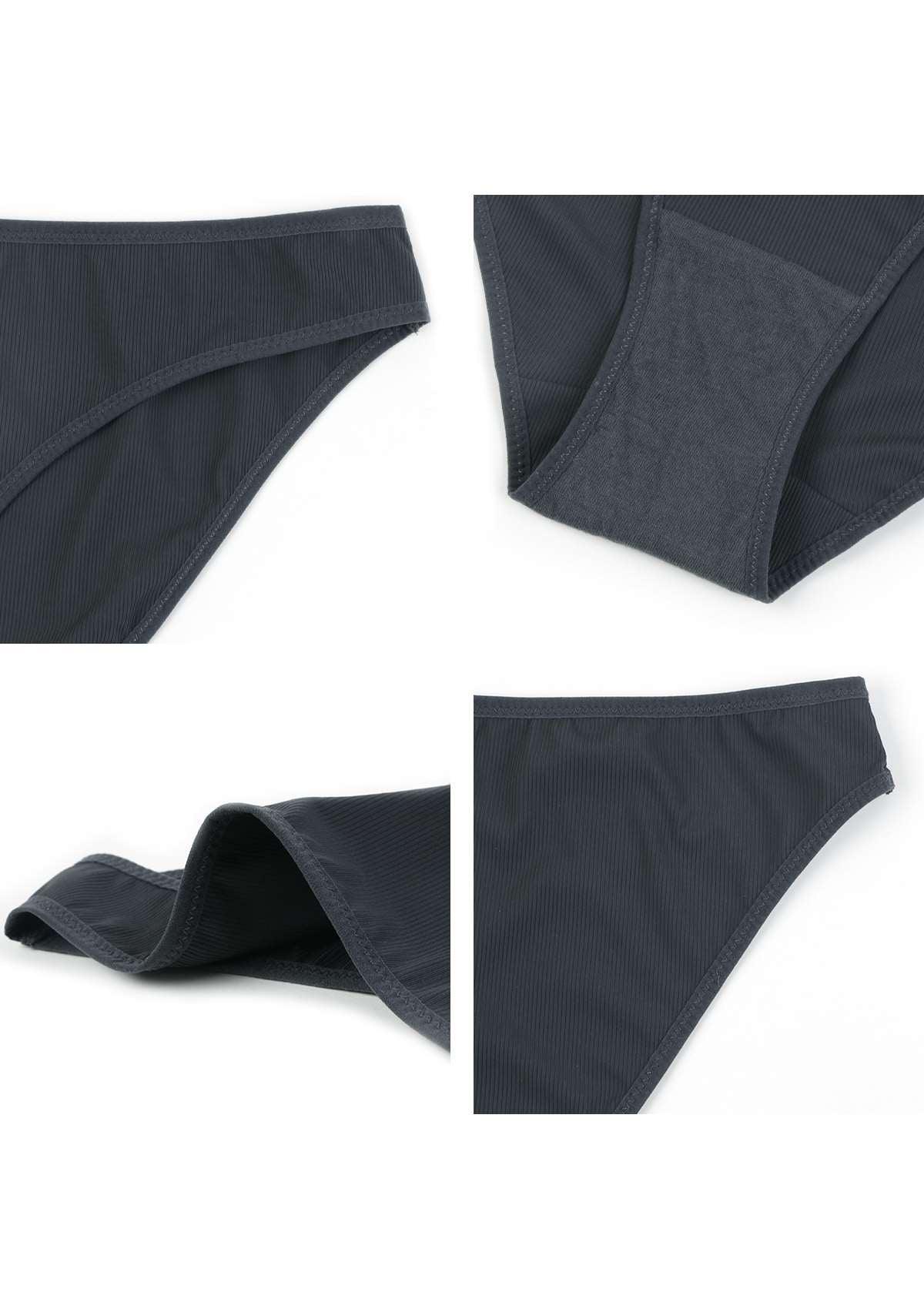 HSIA Ribbed Knit Cotton Bikini Underwear 3 Pack - HSIA