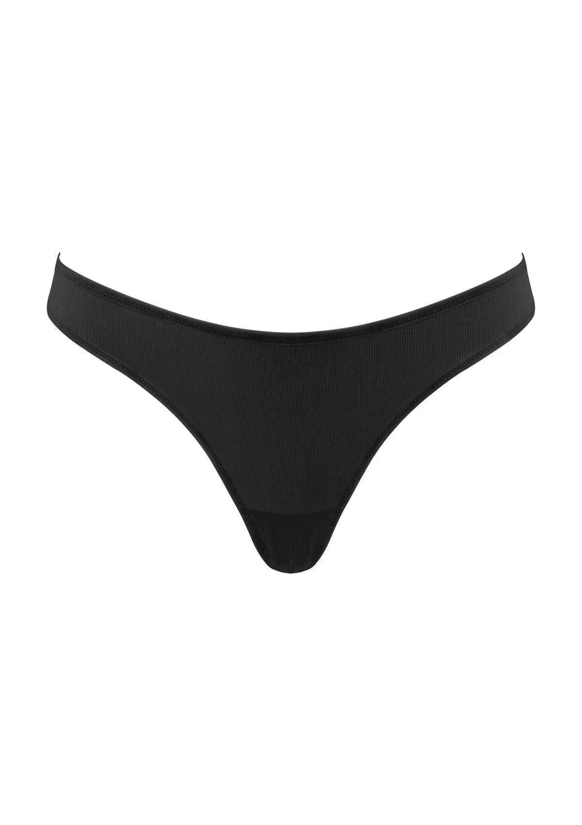 HSIA Ribbed Knit Cotton Thong Underwear 3 Pack - HSIA