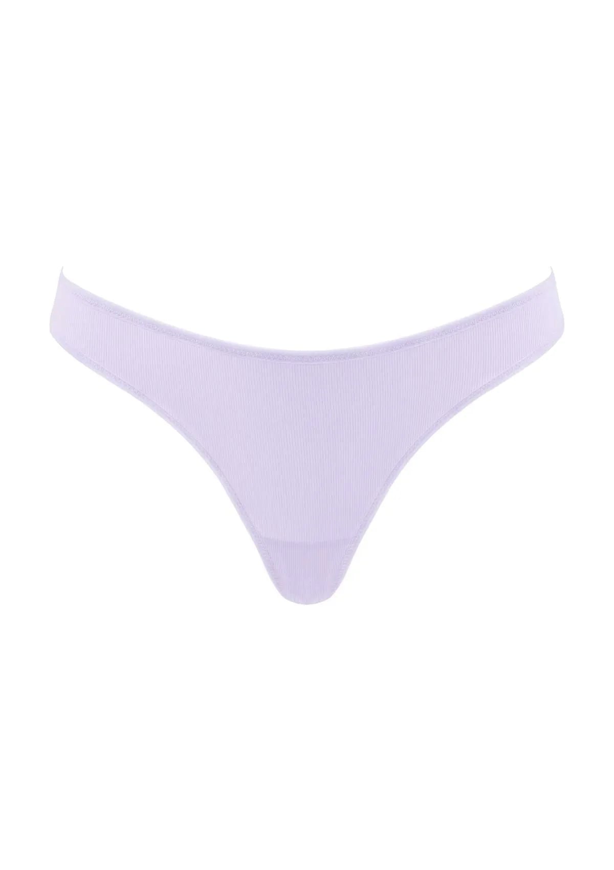 HSIA Ribbed Knit Cotton Thong Underwear 3 Pack - HSIA