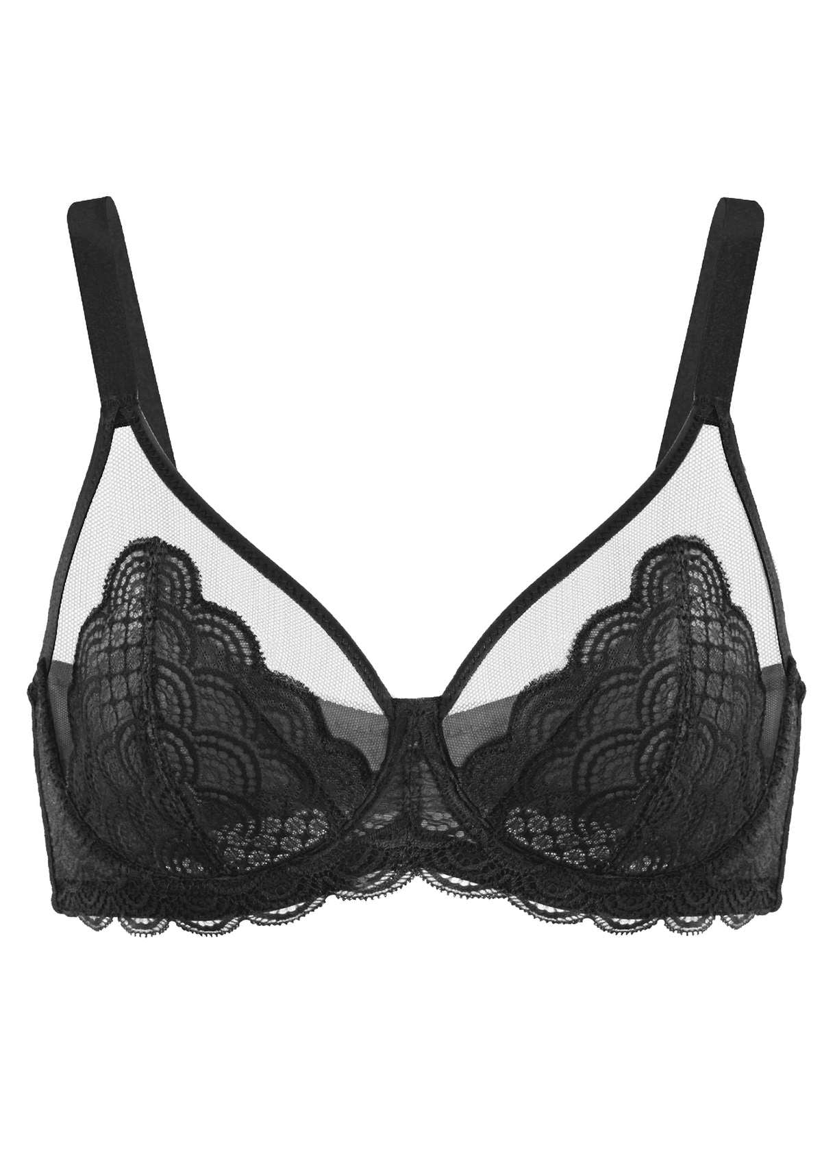 (Cardi B recommends)Mermaid Scales Lace Underwire Bra - HSIA