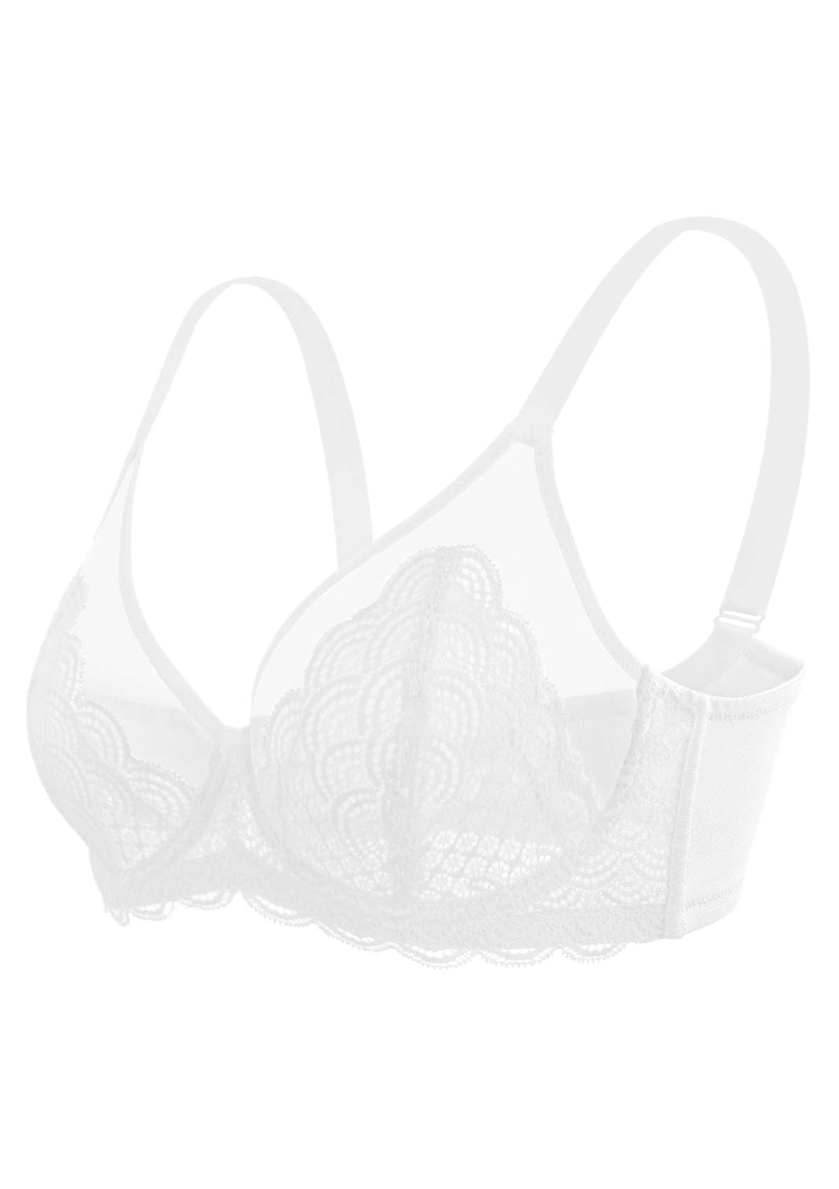 (Cardi B recommends)Mermaid Scales Lace Underwire Bra - HSIA