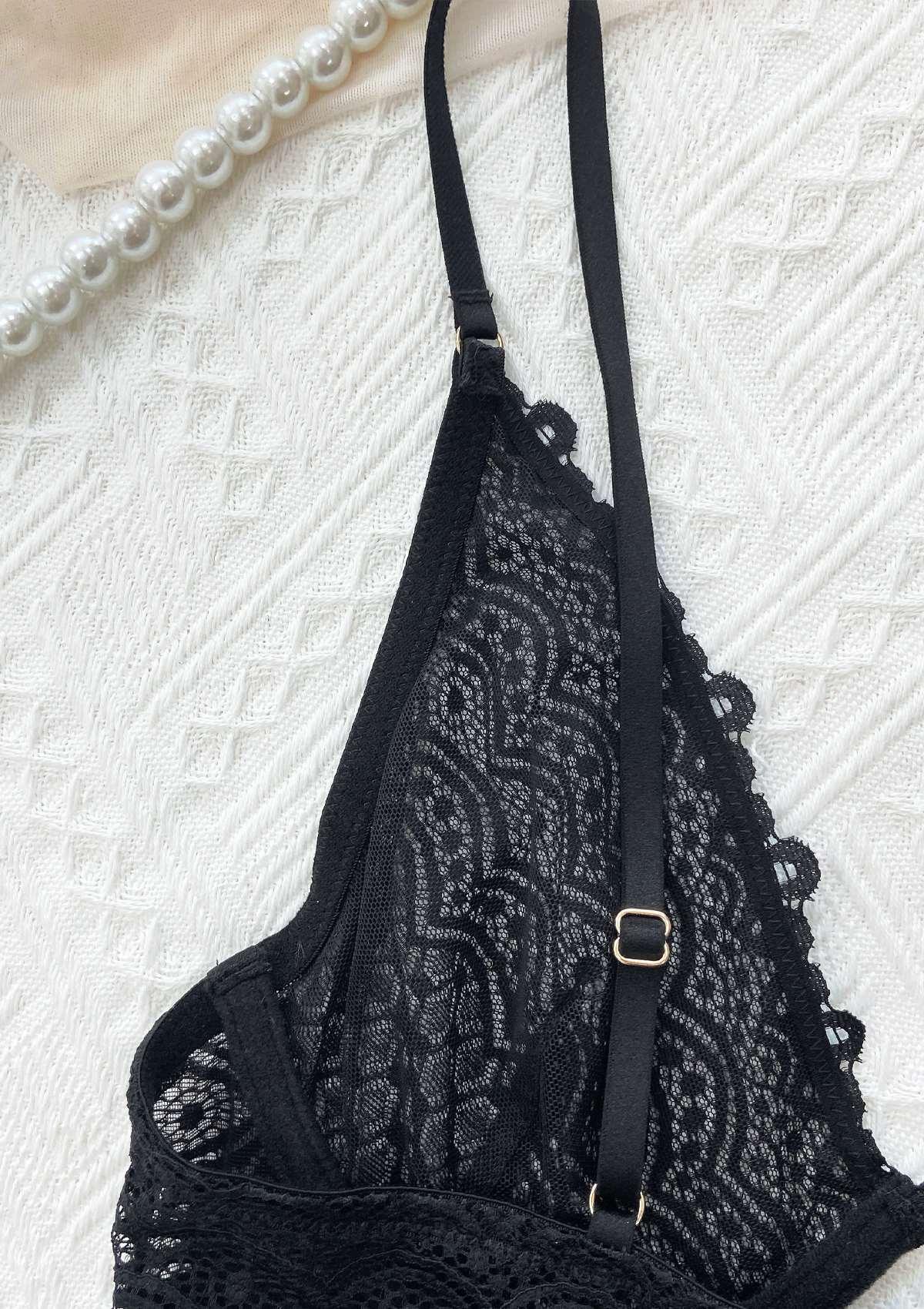 MOMSHIP Unlined Underwire Lace Low Back Teddy - HSIA