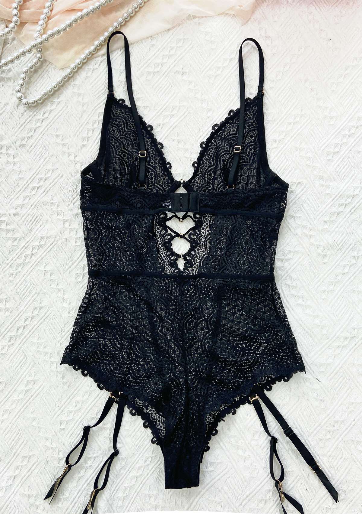 MOMSHIP Unlined Underwire Lace Low Back Teddy - HSIA