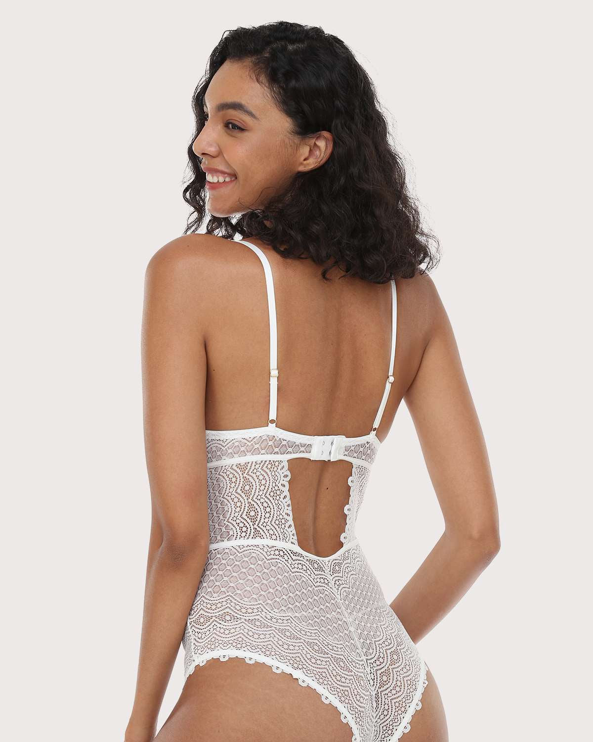 Lovelush Unlined Underwire Lace Low Back Teddy - HSIA