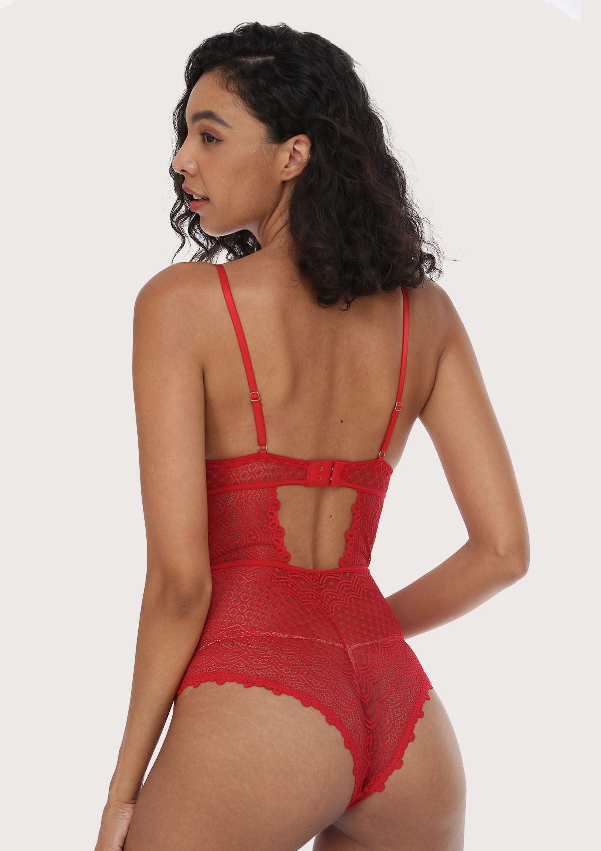 Lovelush Unlined Underwire Lace Low Back Teddy - HSIA