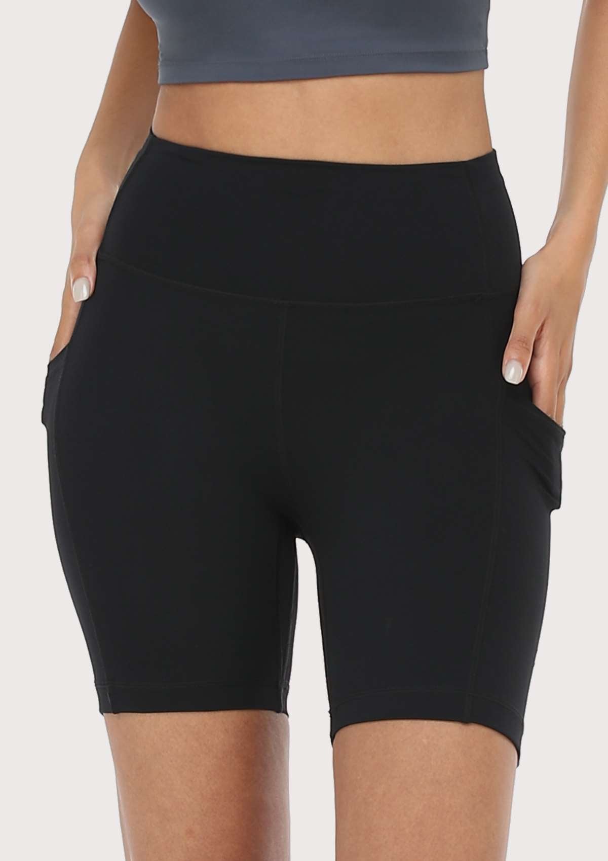 LEAPX Fluent High-Waist Sports Bike Shorts - HSIA