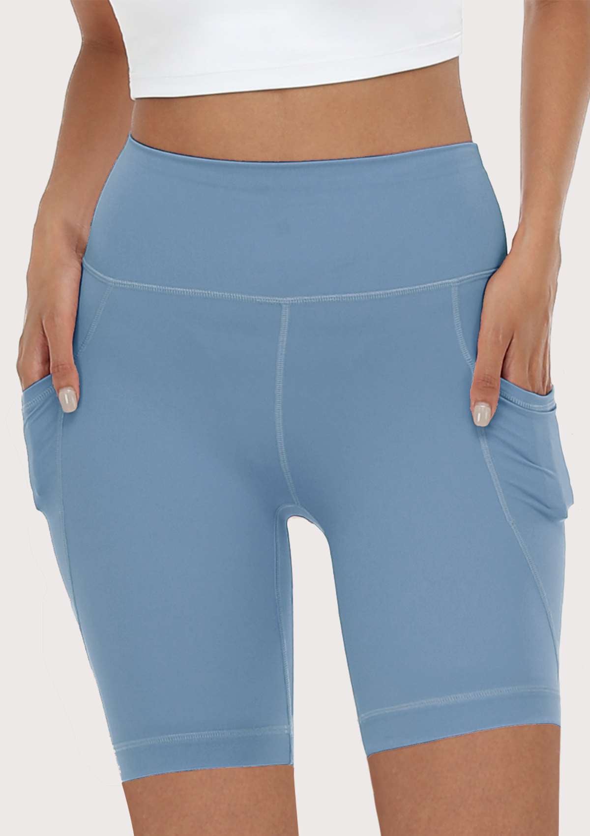 LEAPX Fluent High-Waist Sports Bike Shorts - HSIA