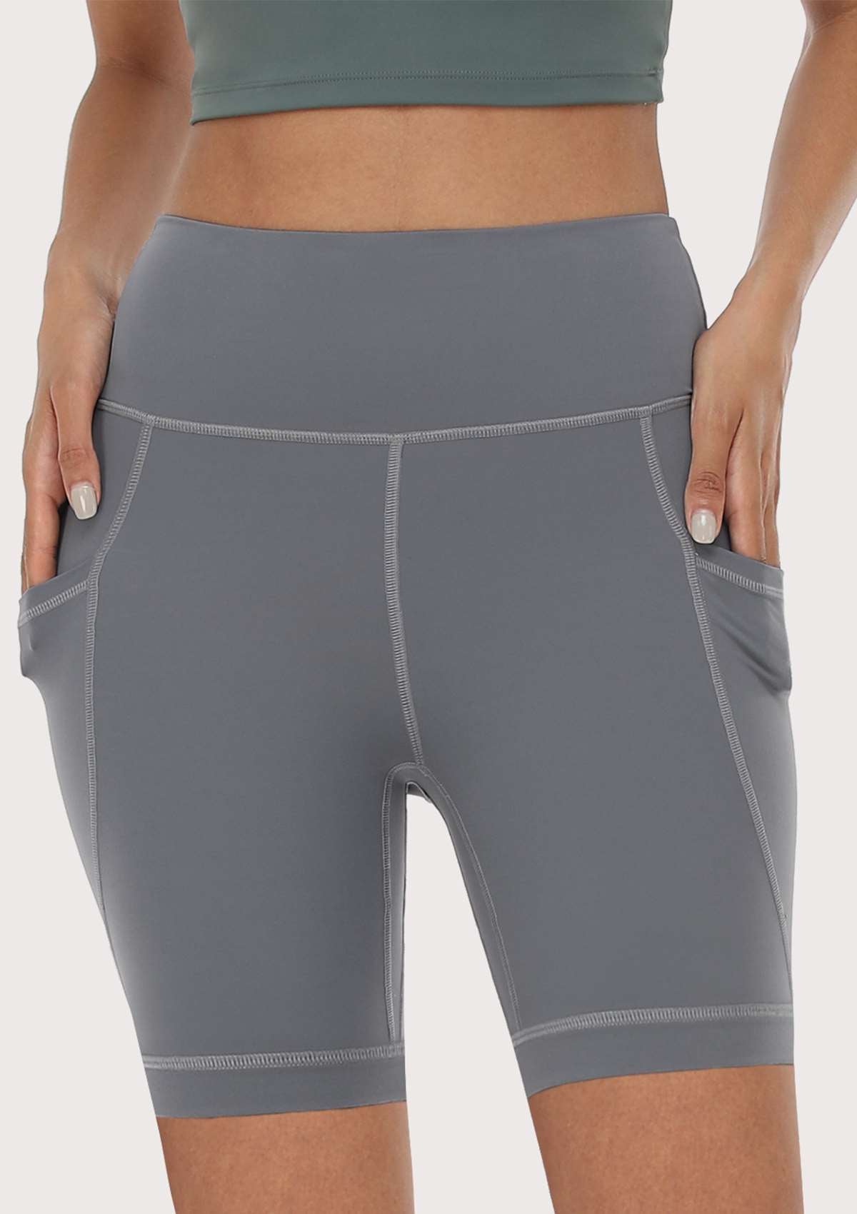 LEAPX Fluent High-Waist Sports Bike Shorts - HSIA