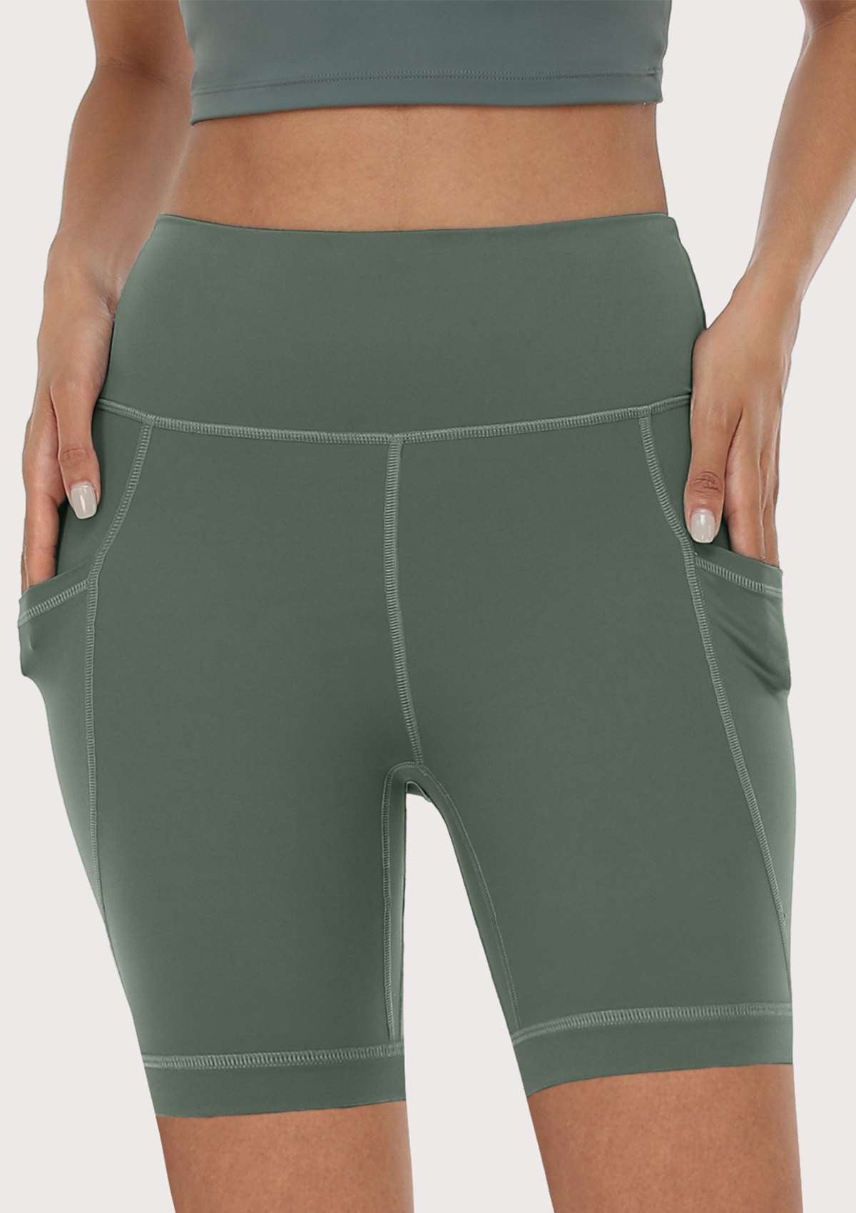 LEAPX Fluent High-Waist Sports Bike Shorts - HSIA