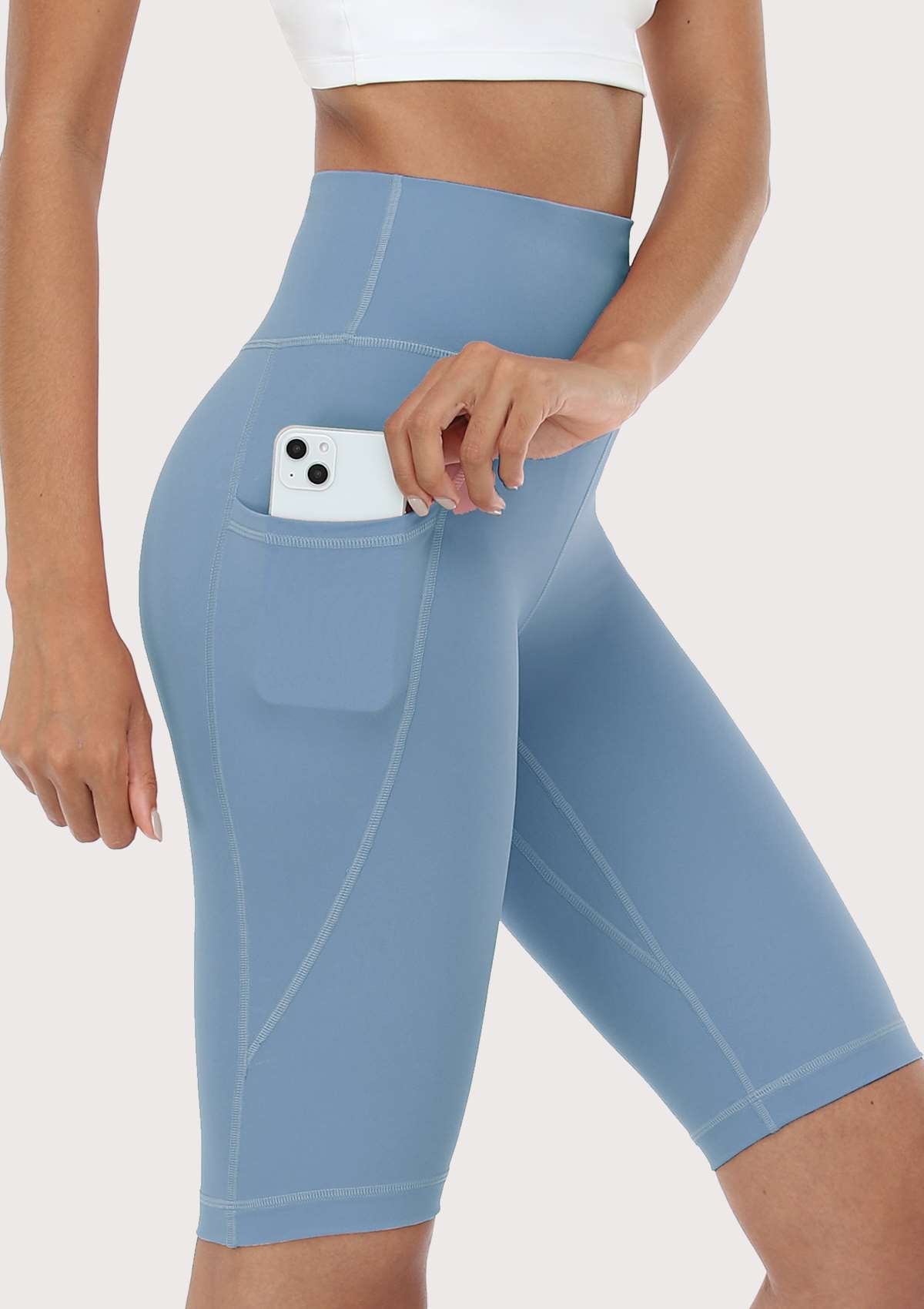 LEAPX Fluent High-Waist Sports Bike Shorts - HSIA