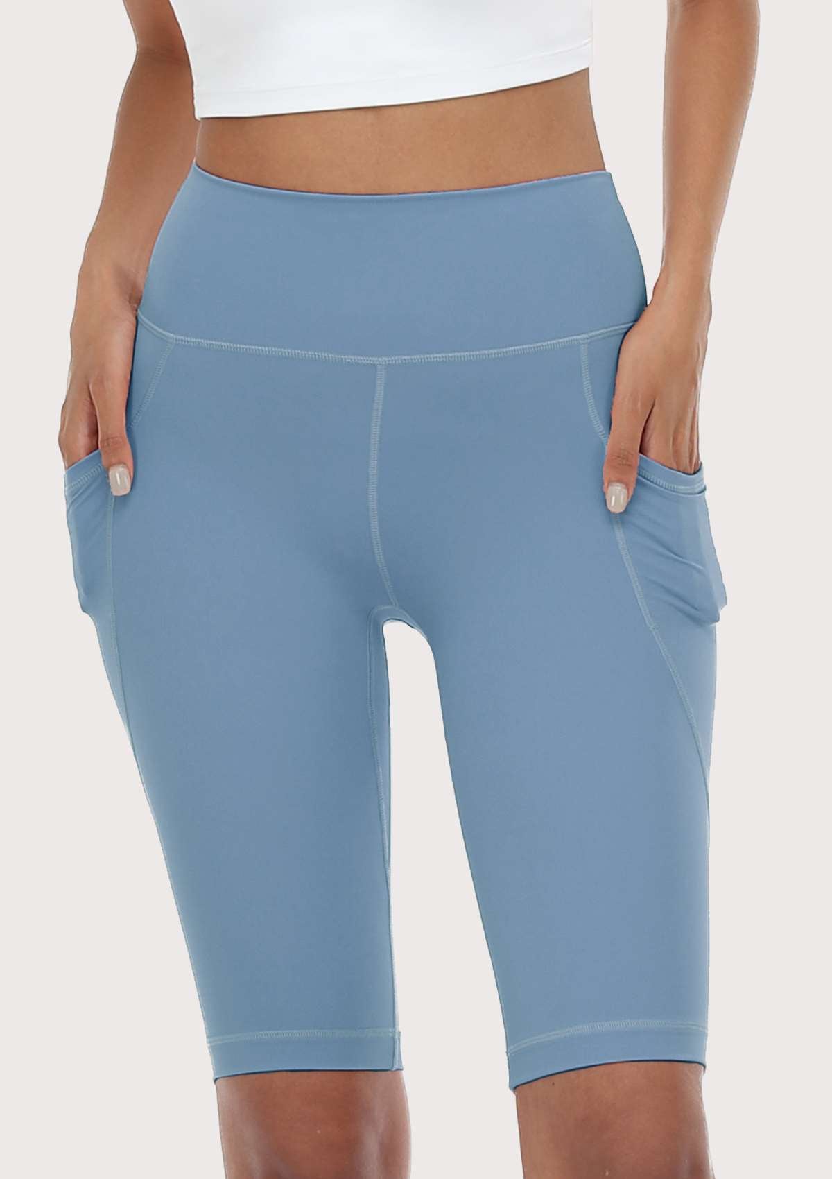 LEAPX Fluent High-Waist Sports Bike Shorts - HSIA