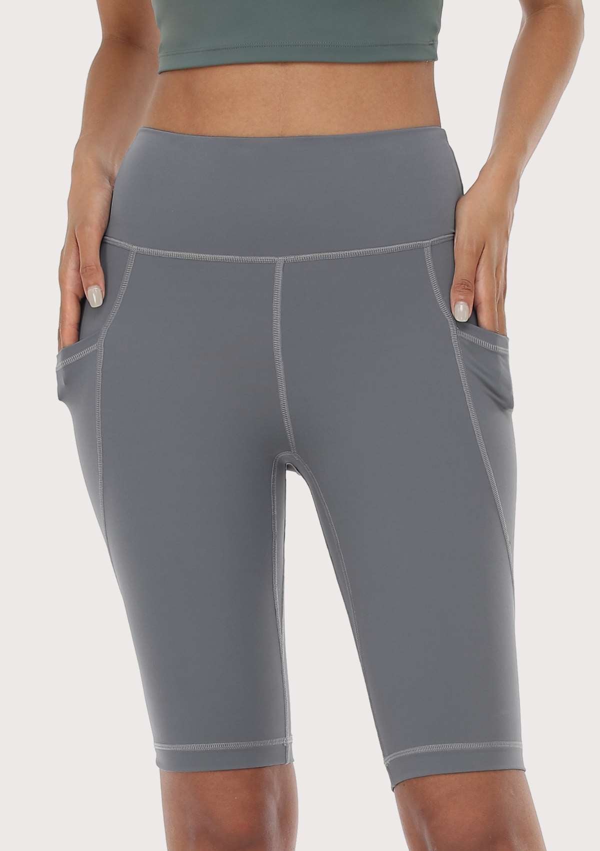 LEAPX Fluent High-Waist Sports Bike Shorts - HSIA