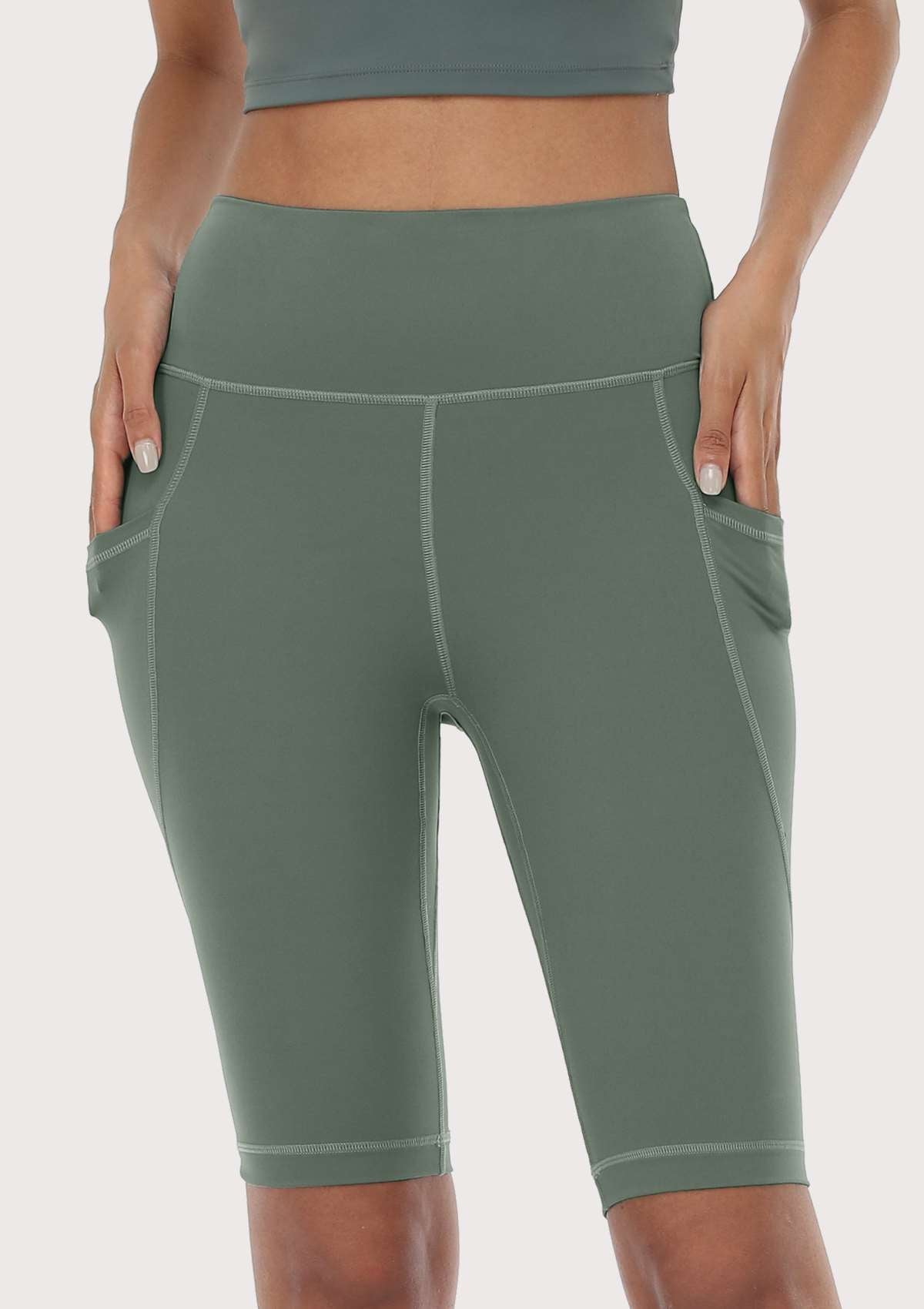 LEAPX Fluent High-Waist Sports Bike Shorts - HSIA