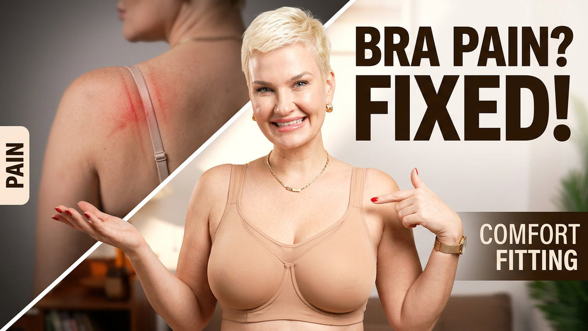 A guide on how to get rid of dark marks from bra lines on skin, showing a woman wearing a comfortable, well-fitted bra.