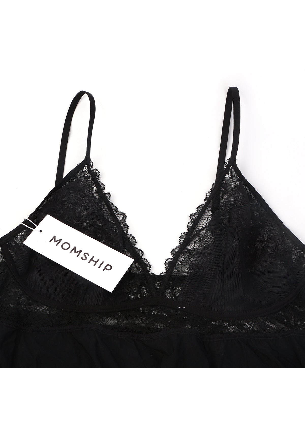 HSIA Amoretti Deep V Sexy Lace-Trimmed Silky Chemise