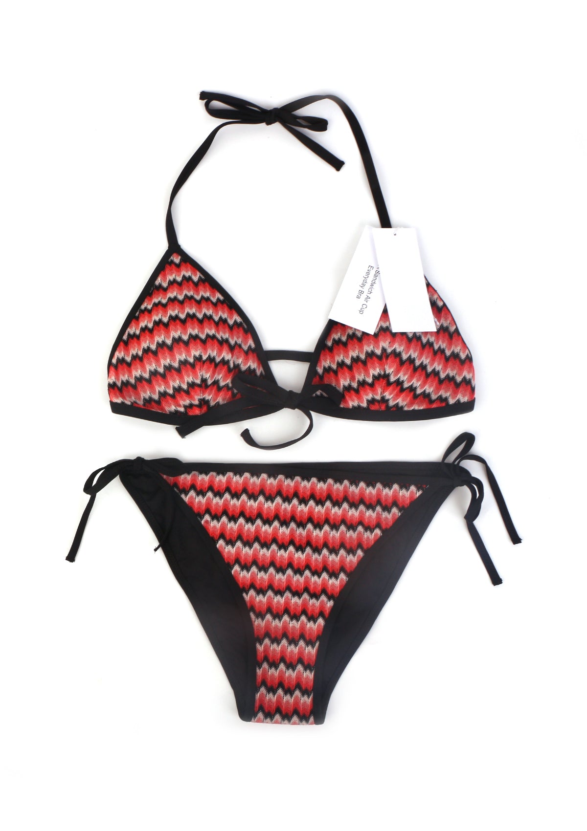 HSIA Sandwich Air Cup Two Piece Halter Tie Side Bikini Bathing Suit - HSIA