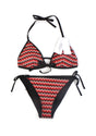 HSIA Sandwich Air Cup Two Piece Halter Tie Side Bikini Bathing Suit - HSIA