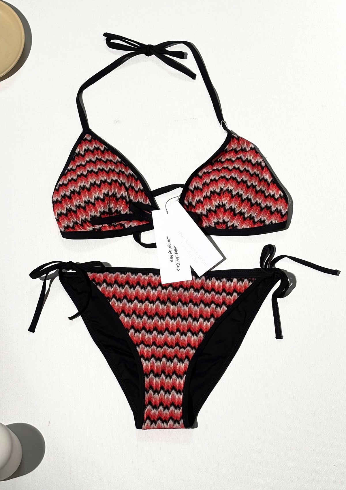 HSIA Sandwich Air Cup Two Piece Halter Tie Side Bikini Bathing Suit - HSIA