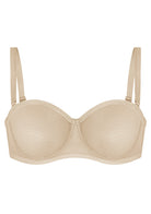 Bella Sheer Mesh Unlined Underwire Strapless Balconette Bra - HSIA