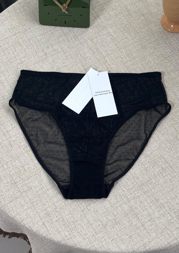 HSIA Enchante High-Rise Black Lace Brief Underwear