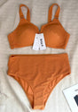 HSIA—V-wire Plunge Textured Two-piece Bikini Set