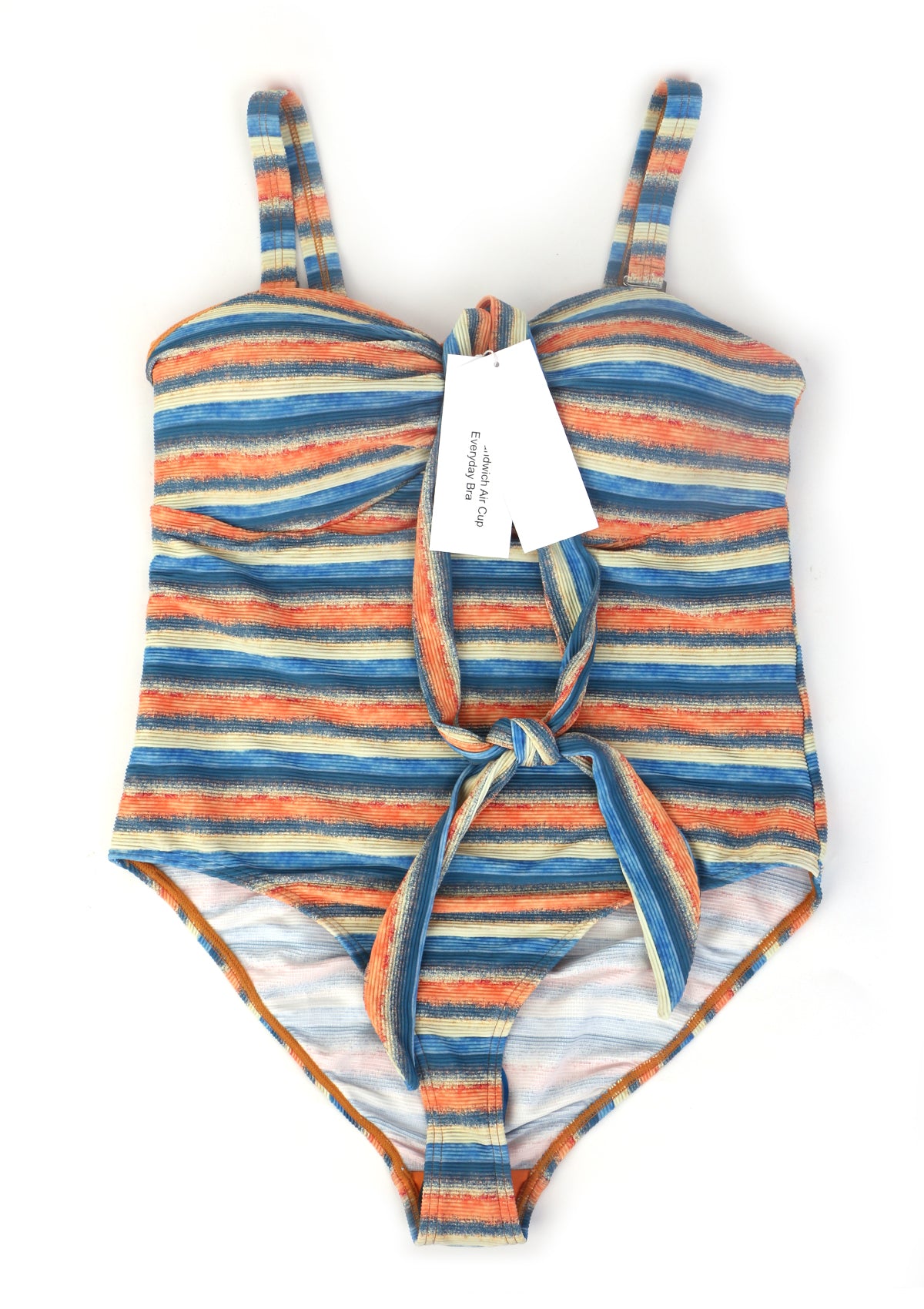 HSIA Sandwich Air Cup Multiway Multi-colored Striped One-piece Swimsuit - HSIA