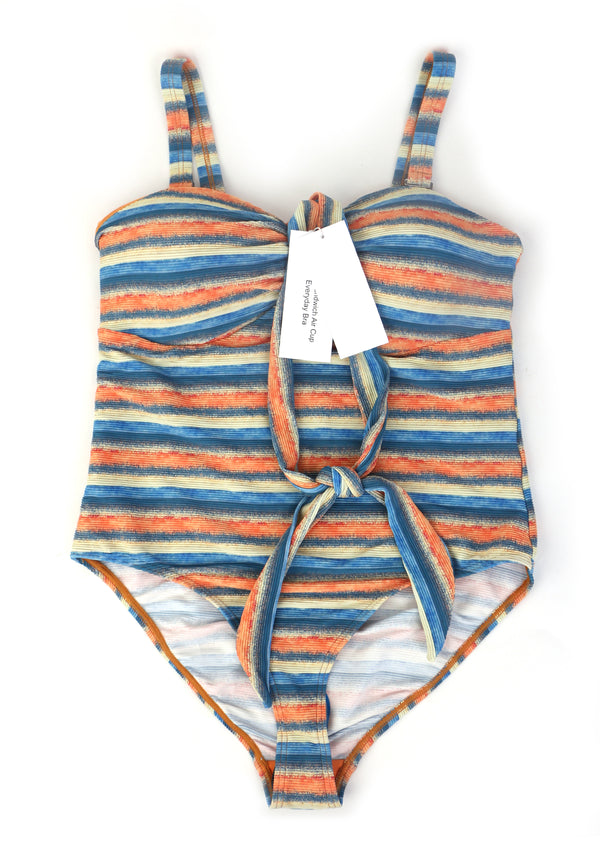 HSIA Sandwich Air Cup Multiway Multi-colored Striped One-piece Swimsuit