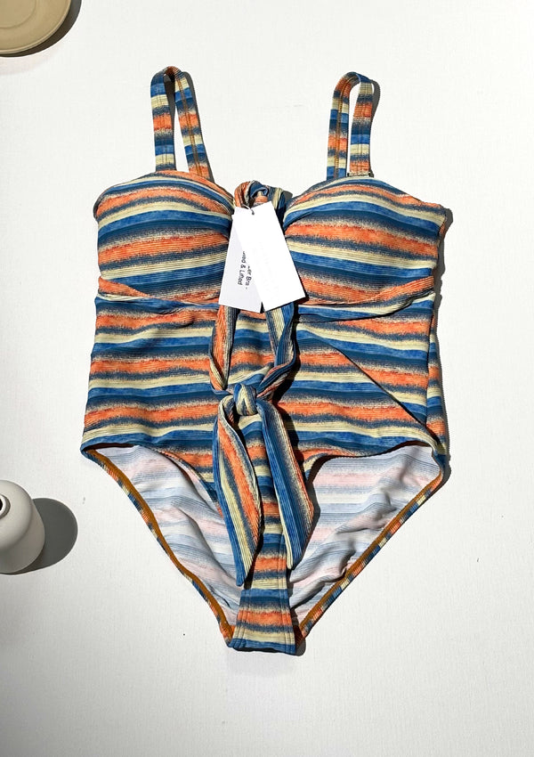 HSIA Minimizer – Separated & Lifted Multiway Multi-colored Striped One-piece Swimsuit
