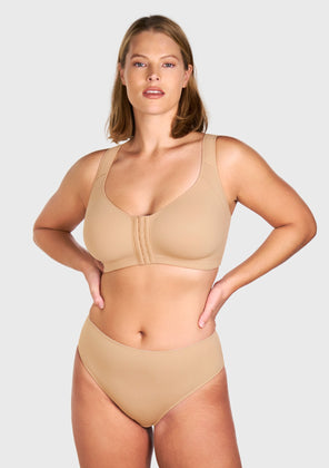 AlignFit Front Closure Posture Corrector Wireless Minimizer Full Coverage Bra - HSIA