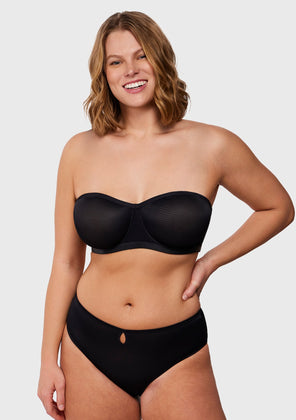 Bella Sheer Mesh Unlined Underwire Strapless Balconette Bra - HSIA