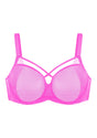 Billie Cross Front Strap Barbie Pink Smooth Sheer Mesh Underwire Bra - HSIA