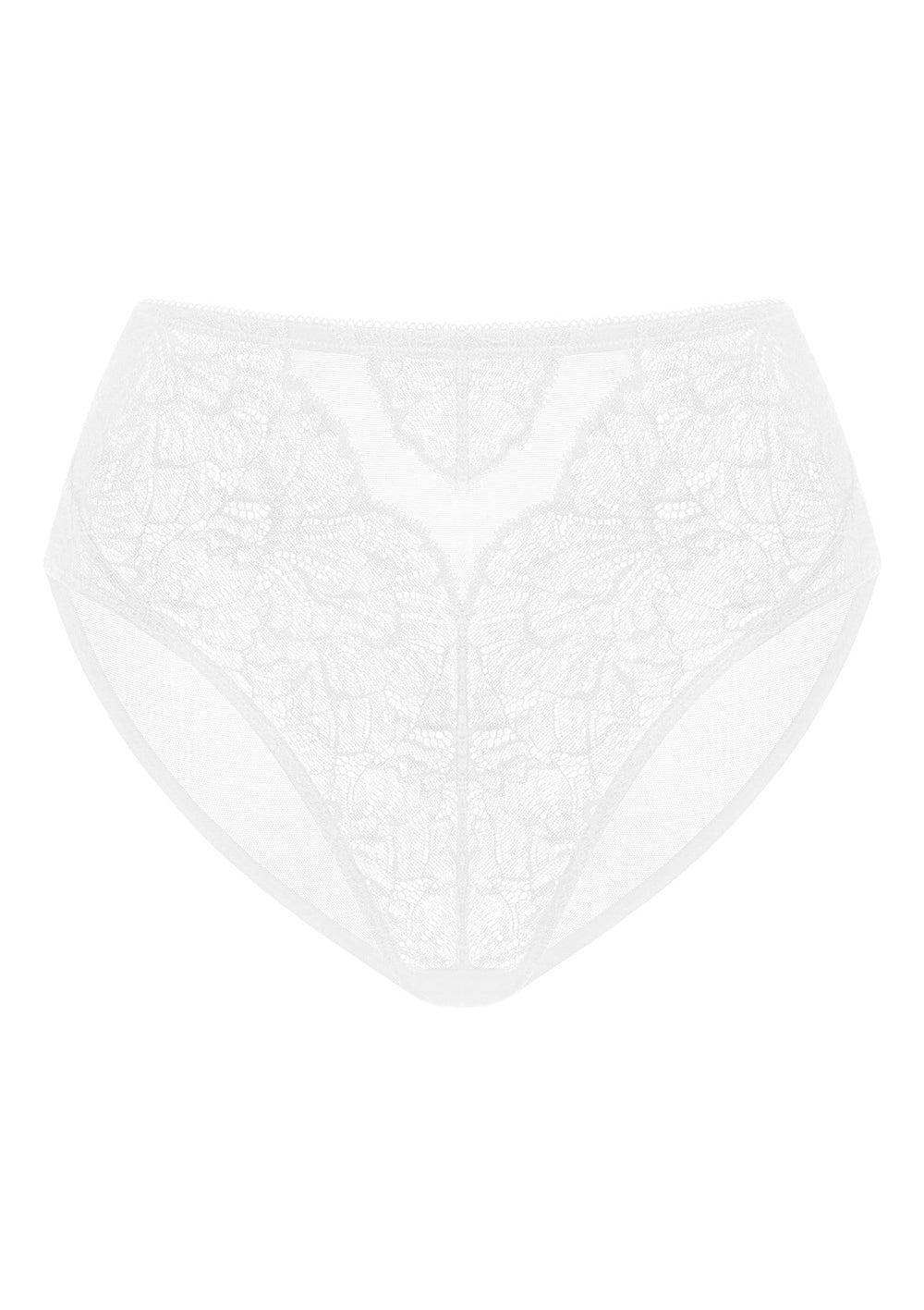 Blossom High-Rise White Lace Brief Underwear