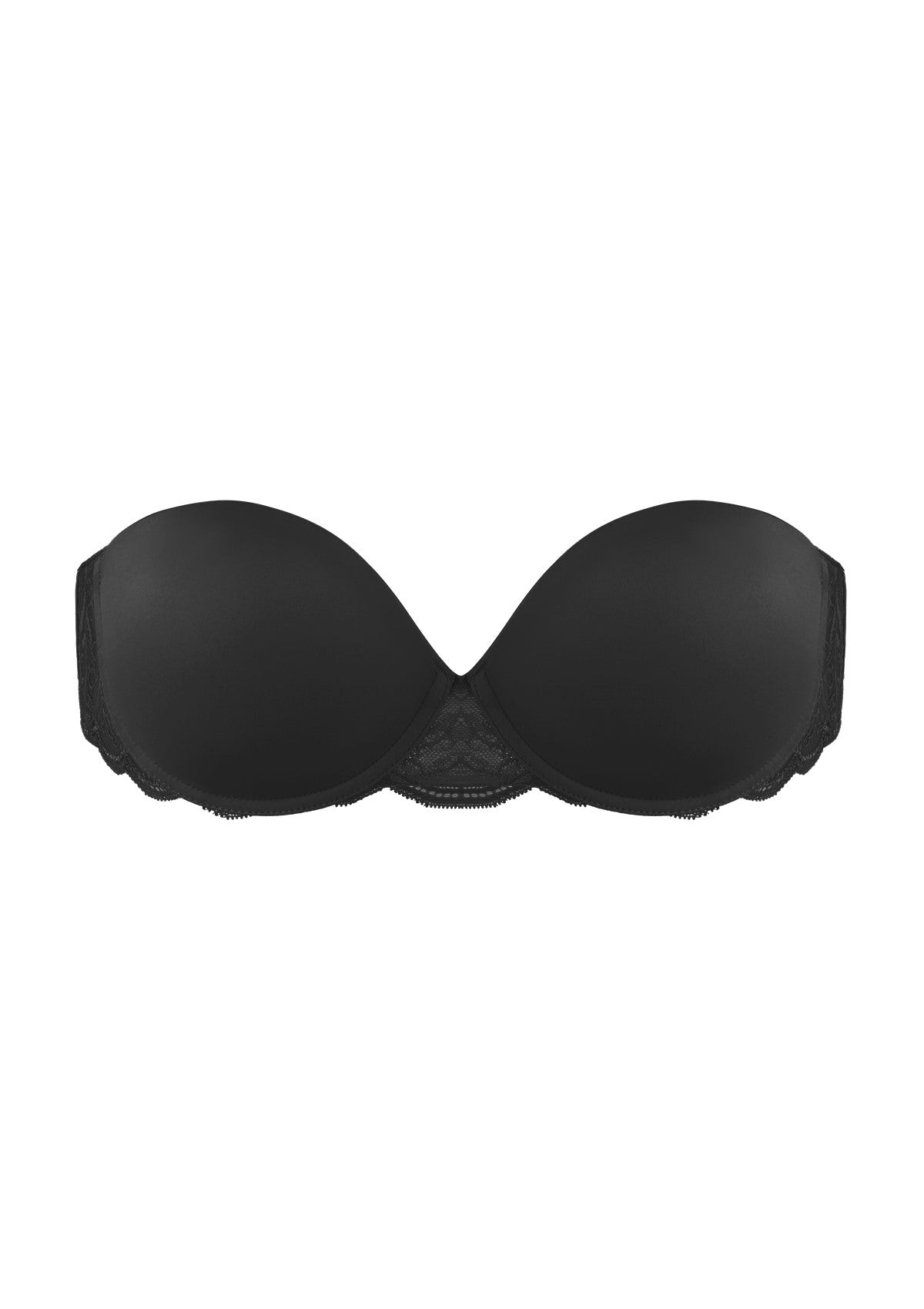 Blossom Mist Lace Trim Clear Back Strap Convertible Strapless Bra - HSIA