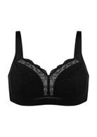 Blossom Mist Lace Trim Wireless Comfort Full Coverage Plus Size Bra - HSIA
