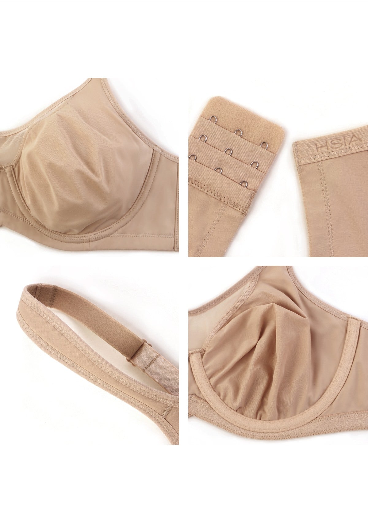 Momship Smoothing Unlined Minimizer Underwire Bra - HSIA