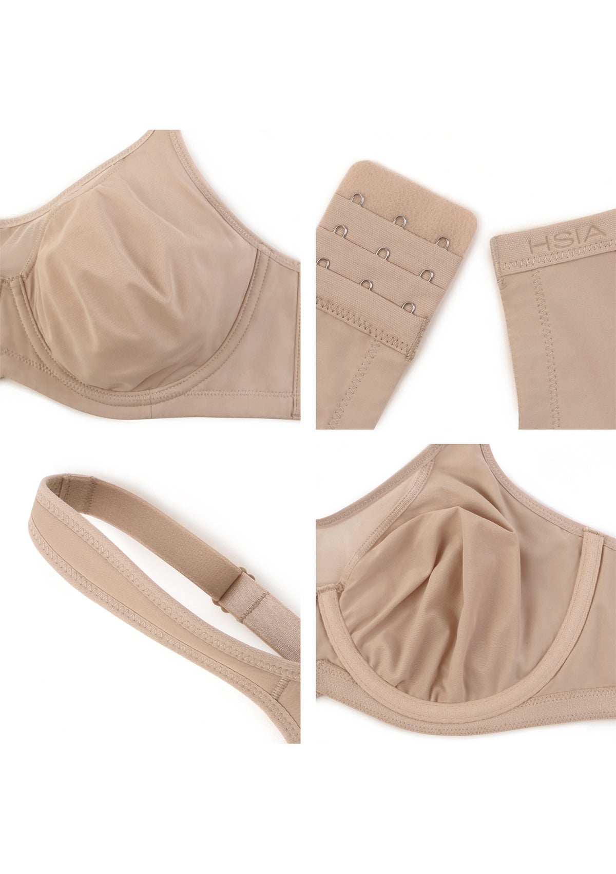 (Cardi B recommends)CoolComfort Smoothing Unlined Minimizer Underwire Bra - HSIA
