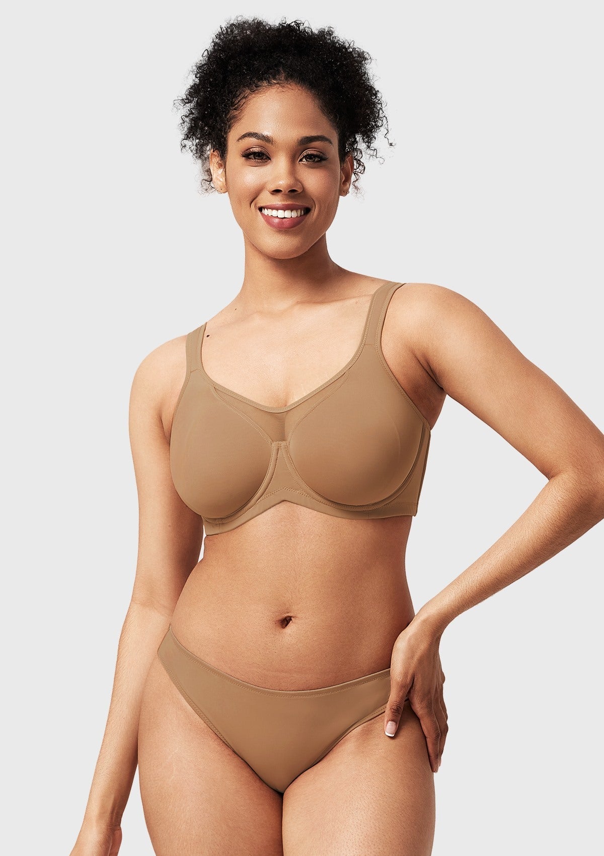 (Cardi B recommends)CoolComfort Smoothing Unlined Minimizer Underwire Bra - HSIA