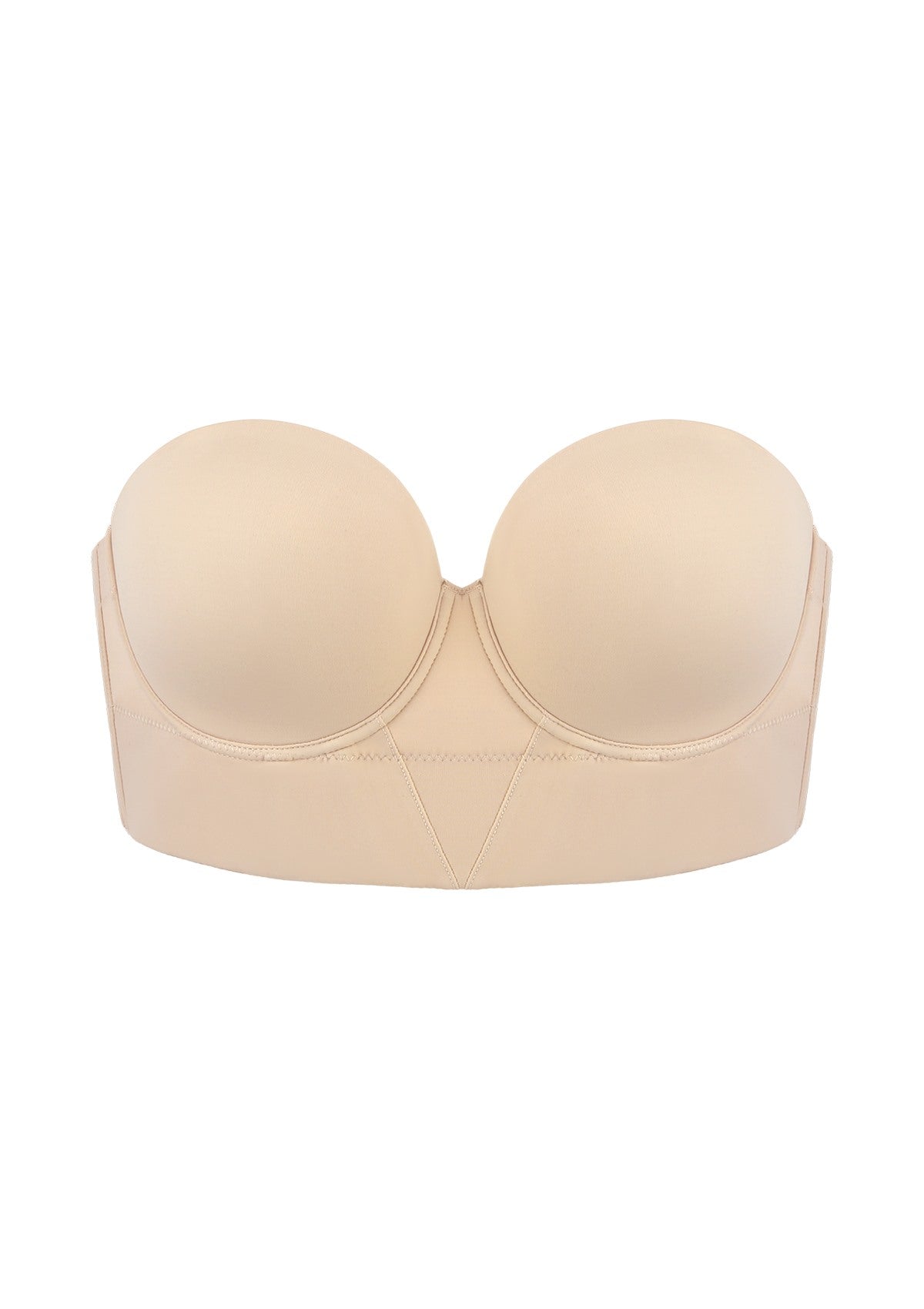 Daisy Smooth Lace Lightly Padded Longline Underwire Strapless Balconette Bra - HSIA