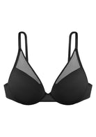 Deep V Plunge Mesh T-shirt Push-Up Bra - HSIA