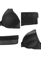 Deep V Plunge Mesh T-shirt Push-Up Bra - HSIA