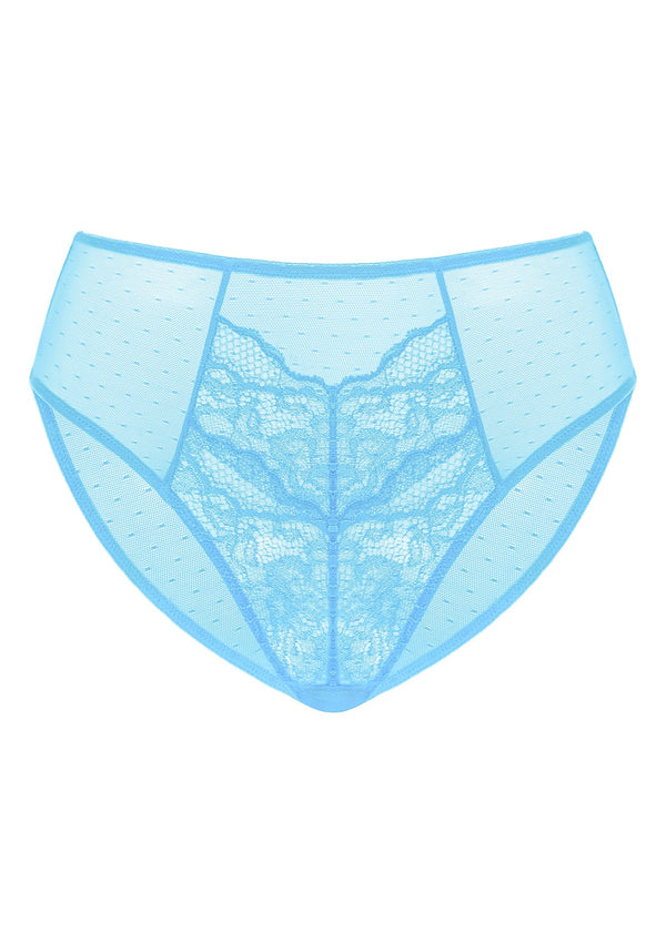 Enchante High-Rise Capri Blue Lace Brief Underwear