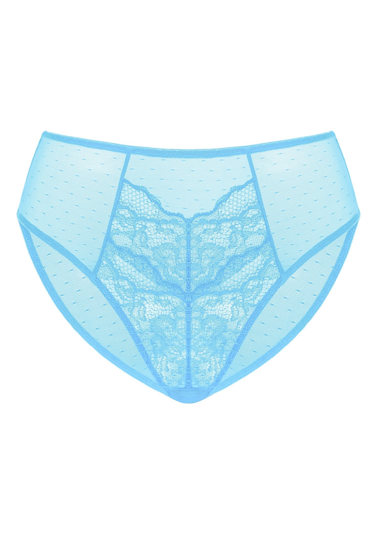 Enchante High-Rise Capri Blue Lace Brief Underwear - HSIA