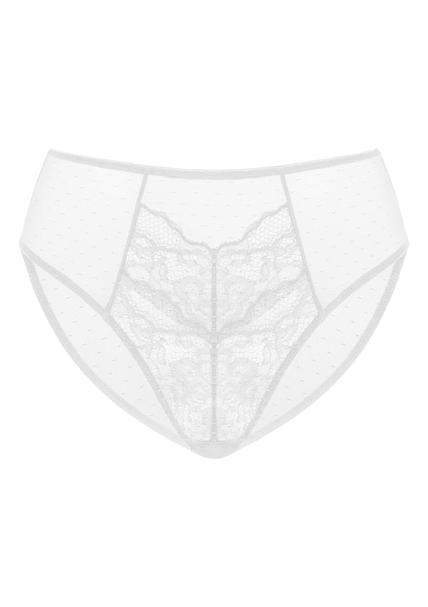 Enchante High-Rise White Lace Brief Underwear