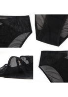 Ethereal Lines Embroidery Mesh Bikini Underwear - HSIA