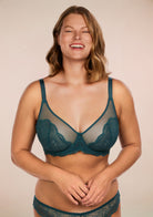 HSIA Blossom Dark Blue Unlined Lace Bra - HSIA